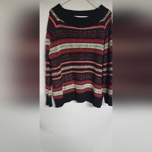 Striped Black and Red Women's Sweater